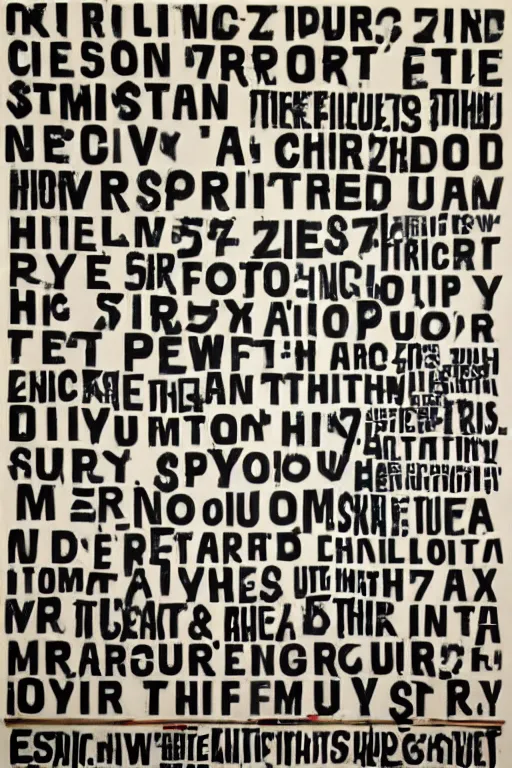 Prompt: a painting of stenciled letters, by Christopher Wool, oil paint, abstract, words, Highly Detailed