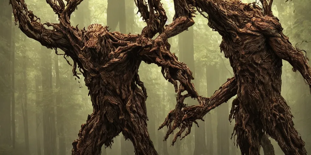 withering humanoid giant - treant creature made from | Stable Diffusion ...