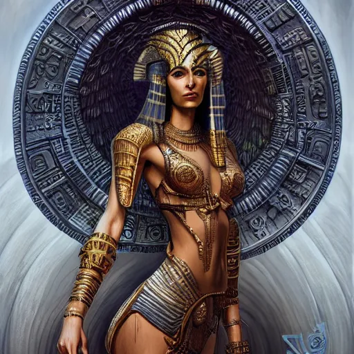 Prompt: Egyptian god Isis, hyperdetailed, artstation, cgsociety, fantasy, intricate, elegant, highly detailed, digital painting, artstation, concept art, smooth, sharp focus, illustration, art by artgerm and H R Giger and alphonse mucha