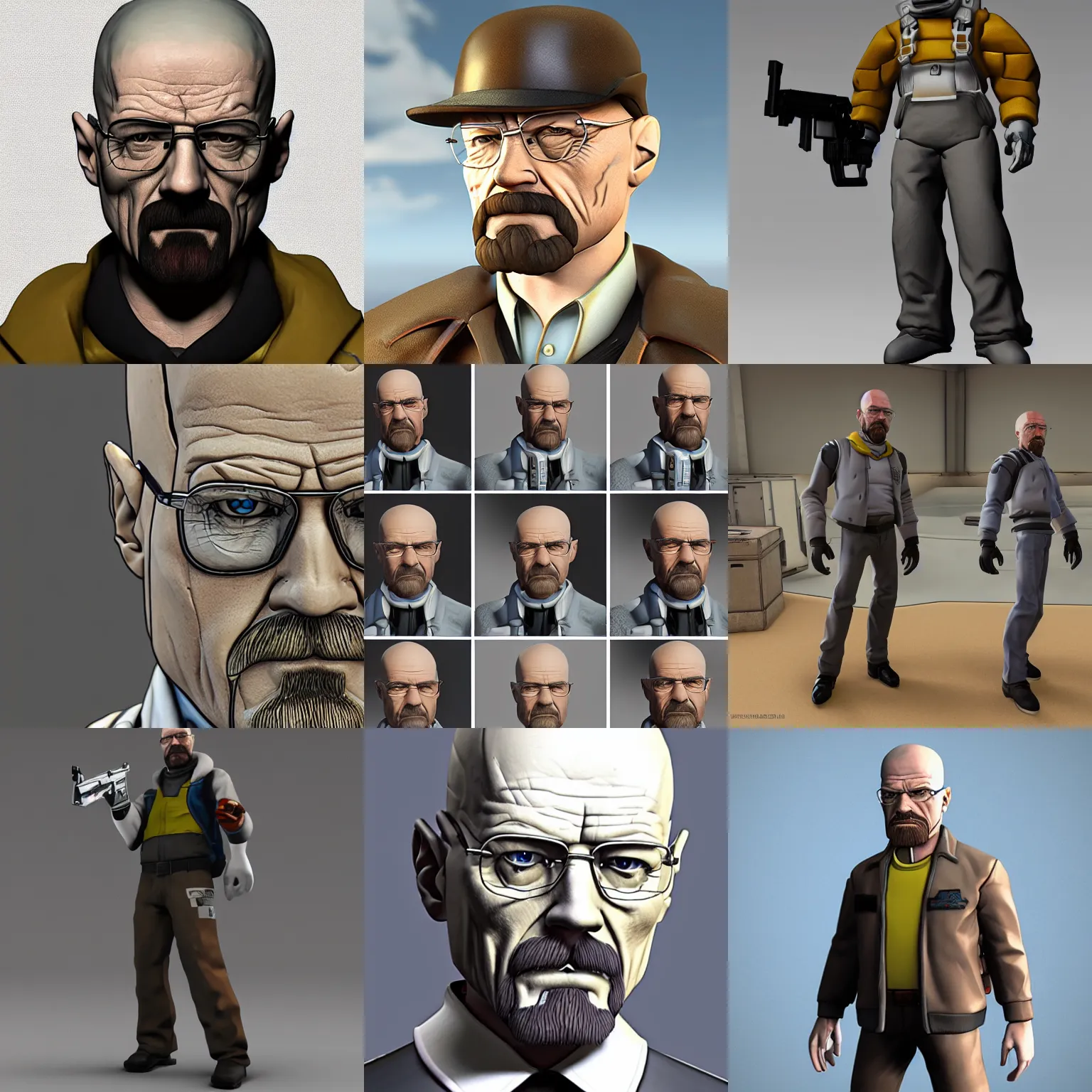 Prompt: walter white overwatch model