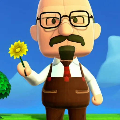 Prompt: walter white as an animal crossing character