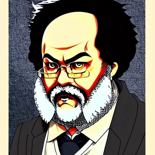 Image similar to beautiful amazing anime portrait painting of karl marx by hayao miyazaki, katsuhiro otomo, akira toriyama, satoshi kon, eiichiro oda, hideaki anno