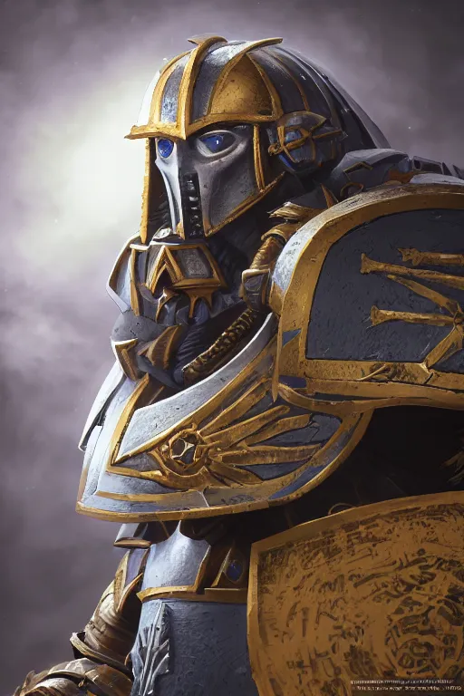 Image similar to armor portrait heros warhammer 4 0 k horus heresy fanart - the primarchs emperor by johannes helgeson animated with vfx concept artist & illustrator global illumination ray tracing hdr fanart arstation zbrush central hardmesh 8 k octane renderer comics stylized