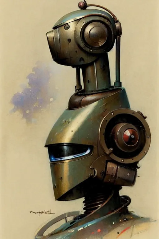 Prompt: ( ( ( ( ( 1 9 5 0 s robot, robert kinoshita, android. muted colors. ) ) ) ) ) by jean - baptiste monge, tom lovell!!!!!!!!!!!!!!!!!!!!!!!!!!!!!!