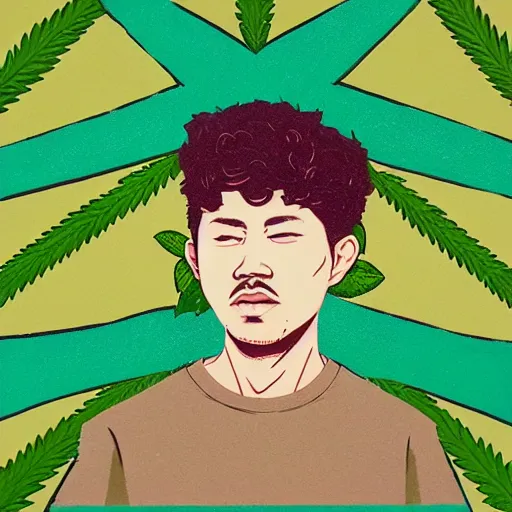 Image similar to Marijuana profile picture by Sachin Teng, symetrical, Organic Painting , Leaf Green, adidas, Green smoke, Impressive, Award Winning, Warm, Good Vibes, Positive, geometric shapes, energetic, intricate background, graffiti, street art:2 by Sachin Teng:4