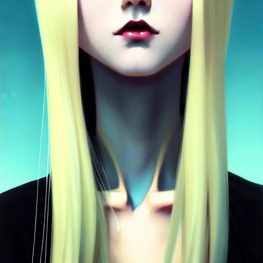 Image similar to a beautiful slim shy blonde goth girl ignores you, art by ilya kuvshinov and lois van baarle and ross tran and range murata and artgerm and andy warhol, norman rockwell, digital art, highly detailed, profile picture, intricate, sharp focus, mystical trending on artstation hq, deviantart, pinterest, unreal engine 5, 4 k uhd image