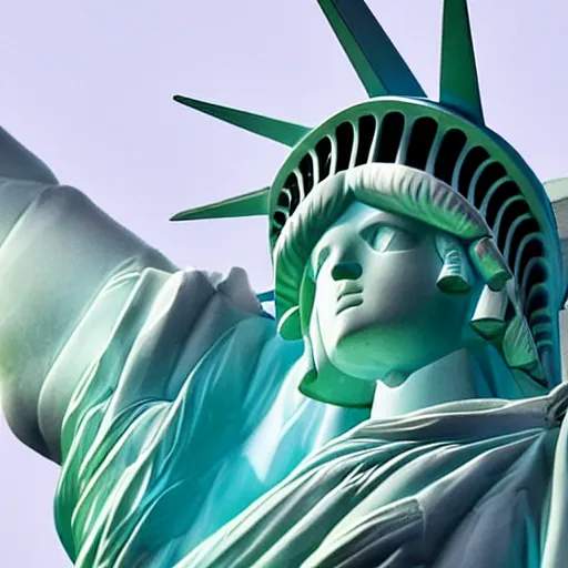 Image similar to Hatsune Miku as the Statue of Liberty