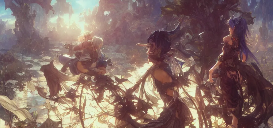 Prompt: final fantasy 14 by Stanley Artgerm Lau, greg rutkowski, thomas kindkade, alphonse mucha, loish, norman Rockwel