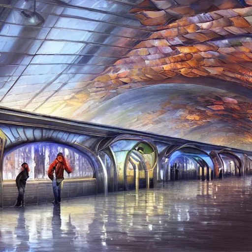 Image similar to subway station cryengine render by android jones, james christensen, rob gonsalves, leonid afremov and tim white