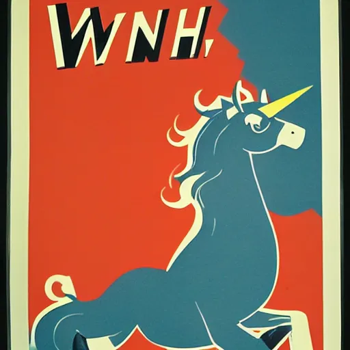 Image similar to anti-unicorn propaganda posters, WW2, axis