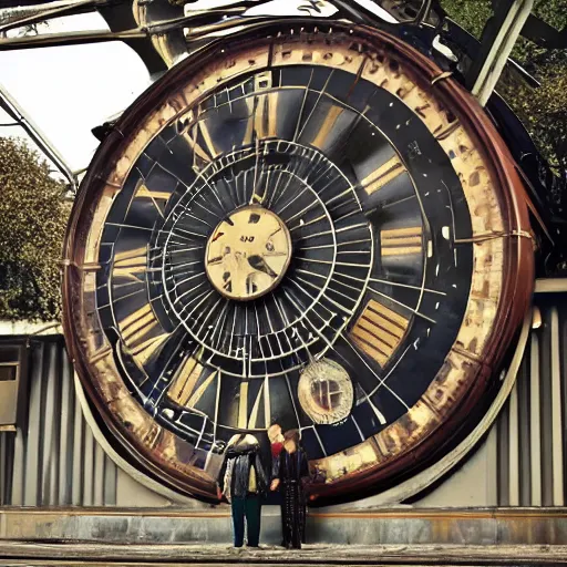 Image similar to gigant clock in front of a train