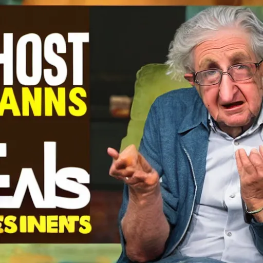 Image similar to thumbnail of hot ones with guest star Noam Chomsky