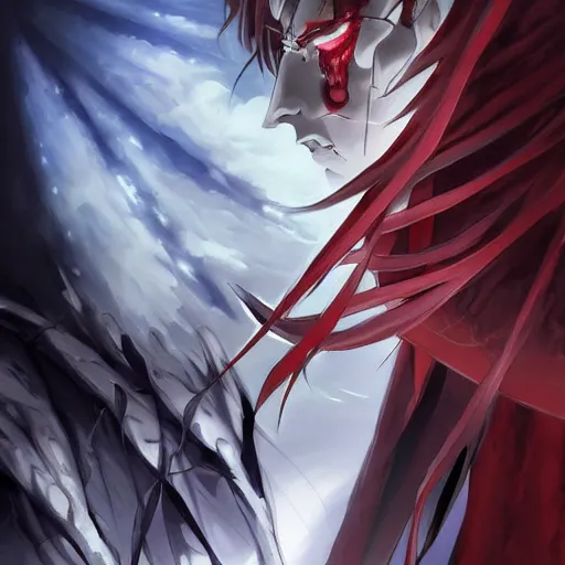 portrait of azrael angel of death, anime fantasy, Stable Diffusion