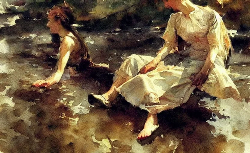 Prompt: watercolor by anders zorn, romanticism, creative, very very very very beautiful art, dramatic and cinematic light
