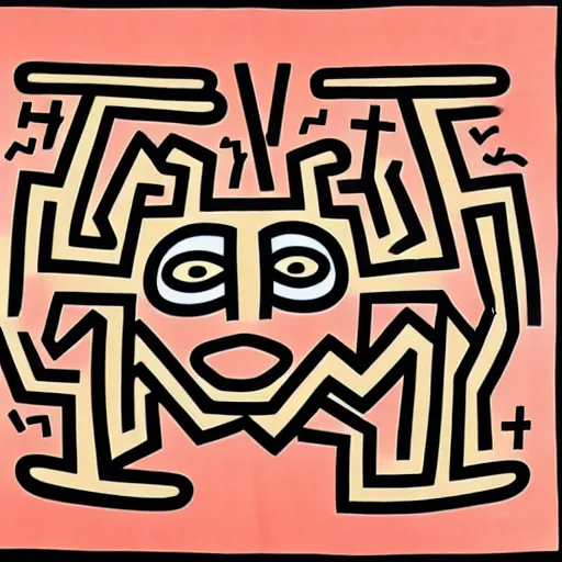 Image similar to hyperrealistic Karl Marx in the style of Keith haring, 8K