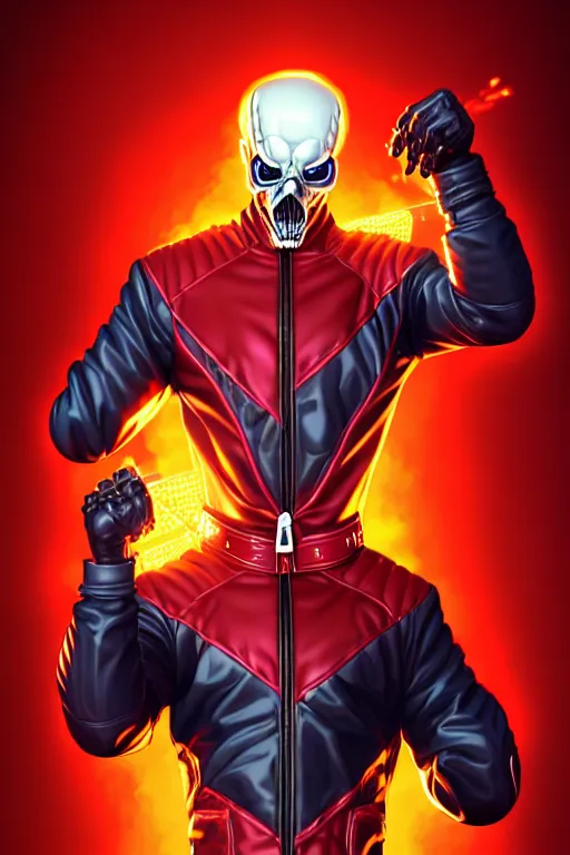 Prompt: isometric Ghost Rider by Artgerm and WLOP, Pixiv