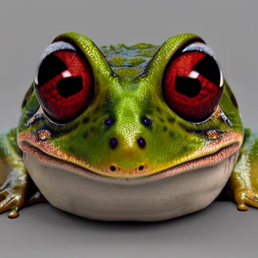 Prompt: hyperrealistic mixed media image of a frog whose head resembles alex jones, stunning 3 d render inspired art by greg rutkowski and xiang duan and thomas eakes, perfect symmetry, flesh texture, realistic, highly detailed attributes and atmosphere, dim volumetric cinematic lighting, 8 k octane detailed render, post - processing, masterpiece,