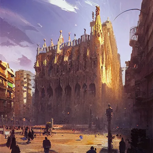 Prompt: barcelona spain geog darrow greg rutkowski