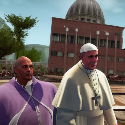 Prompt: pope francis in saints row 2