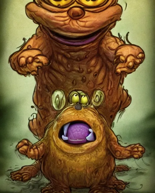 Image similar to Garfield the friendly eldritch abomination