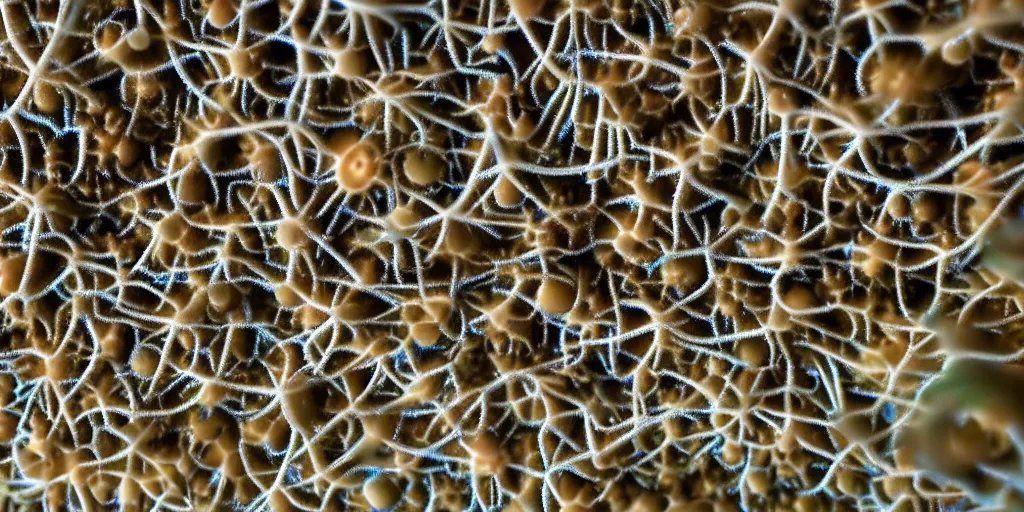Image similar to microscopic view of a mushrooms mycelial network