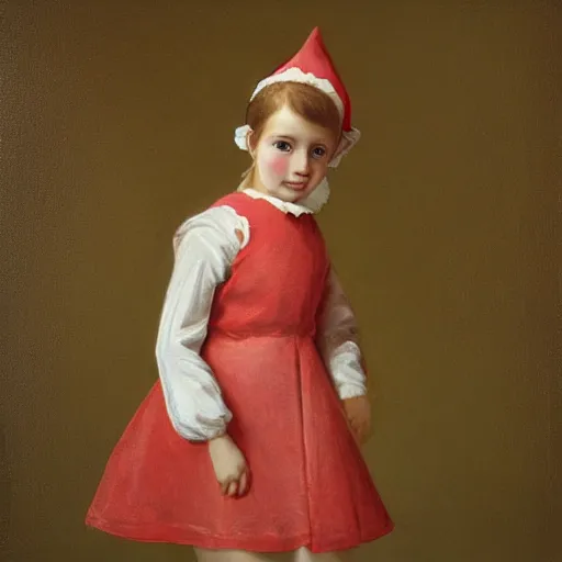 Image similar to girl in mcdonalds outfit, by jules - joseph lefebvre