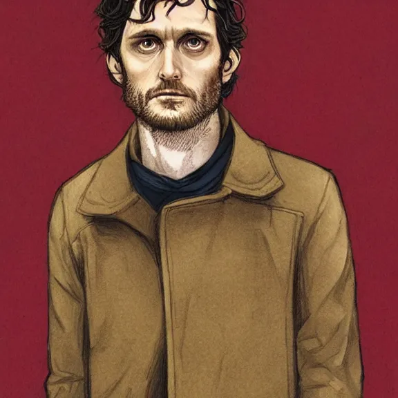 Prompt: will graham, dark, red, by martine johanna, golden ratio, environment, hyper detail, concept artbook