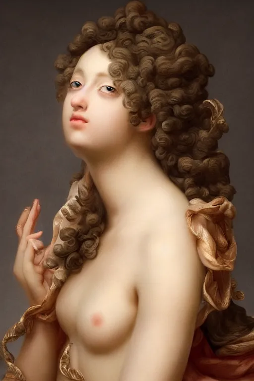 Image similar to the source of future growth, dramatic, elaborate emotive Baroque and Rococo styles to emphasize beauty as a transcendental, featuring a cinnamon-skinned model, 8k image, ultra-realistic, the style of WLOP