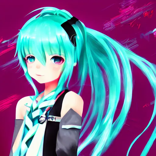 Prompt: hatsune miku beautiful stunning digital art trending on artstation