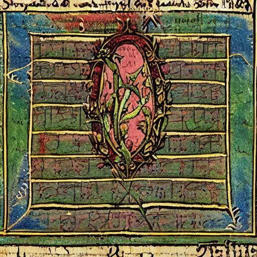 Image similar to botanical vaporwave medieval manuscript gif