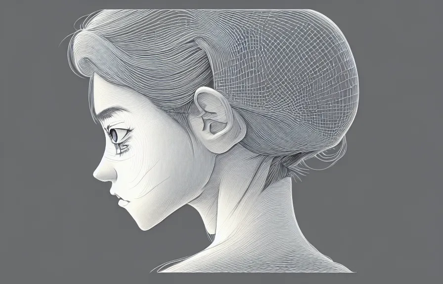 Prompt: a girl student bored while practicing cursive, illustrated on transparent glass by katsuhiro otomo, yoshitaka amano, and artgerm. 3 d shadowing effect, 8 k resolution.