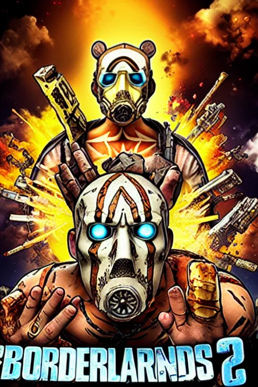 Prompt: borderlands 2 poster