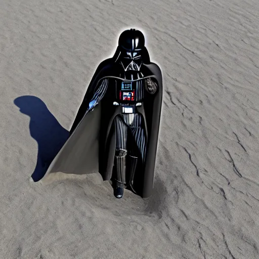 Image similar to darth vader panicing in a pit of sand