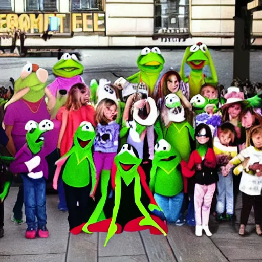 Image similar to kermit the frog cult