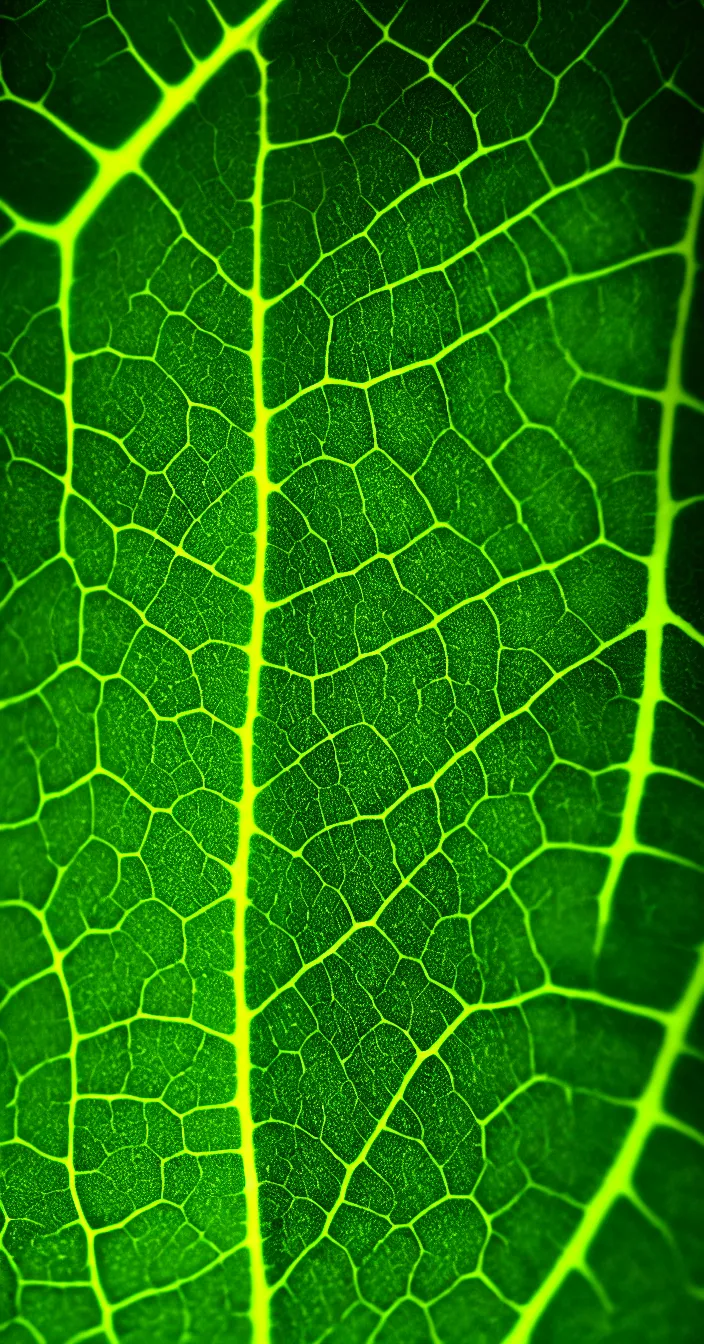 Image similar to realistic photo of texture of a one big glowing leaf, dark background, full leaf is visible, very sharp focus, in the style of greg rutswoski, very hyper realistic, highly detailed, fantasy art station