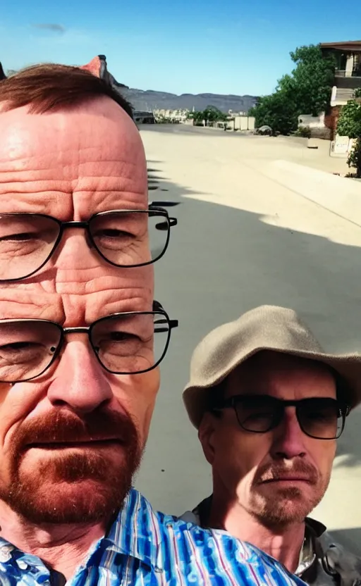 Image similar to img _ 0 4 2 4. jpg. candid walter white selfie. snapchat, instagram, hashtags, accidental photo,