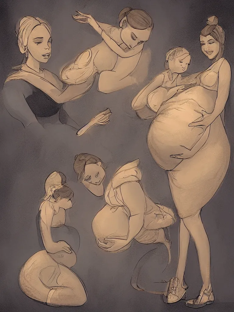 Image similar to pregnancy by disney concept artists, blunt borders, golden ratio