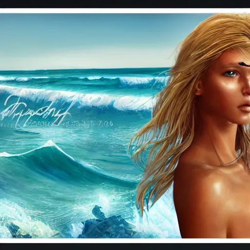 Prompt: illustration is a surfer chick, himhighly detailed, 8 k, cinematic, 3 5 mm, ultra 8 k, photography, vray render, high resolution, photorealistic, photo, realism, sharpphotography, a photograph of, maximum detail, sharp focus, intricate details, highly realistic, cinematic lighting, volumetric lighting, photography, artstation