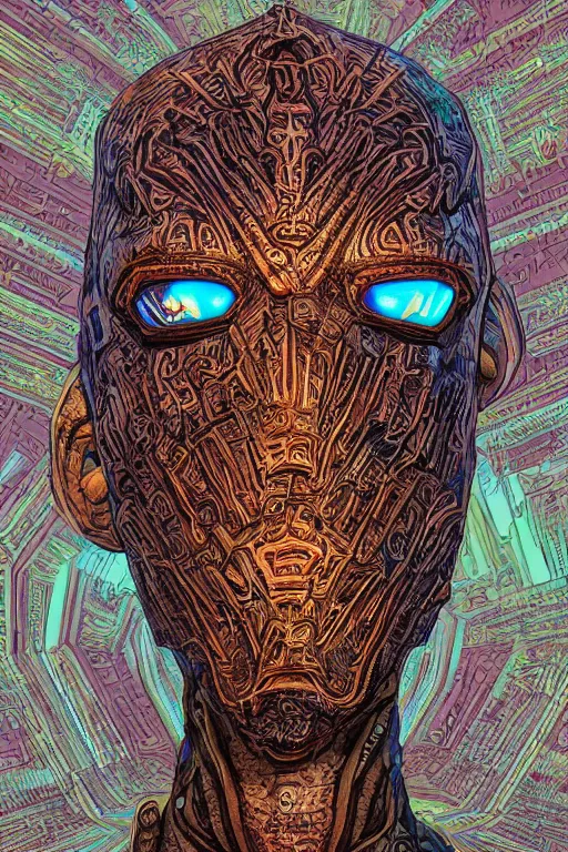 Image similar to tribal vodoo mask deepdream global illumination ray tracing hdr that looks like it is from borderlands and by feng zhu and loish and laurie greasley, victo ngai, andreas rocha, john harris wooly hair cut feather stone