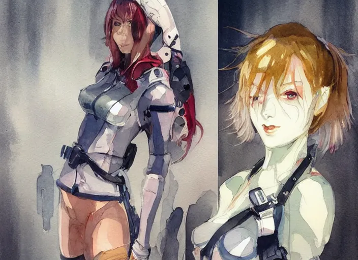 Image similar to concept art of comiket cosplay, pinterest, artstation trending, behance, watercolor, by coby whitmore, silver, laser light,