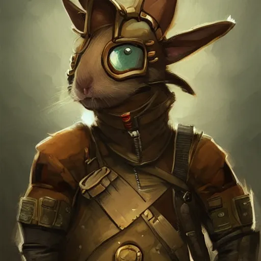 Image similar to cute little anthropomorphic Guinea Pig wearing Metal Gear outfit, ultra wide lens shot , tiny, small, short, cute and adorable, pretty, beautiful, DnD character art portrait, matte fantasy painting, DeviantArt Artstation, by Jason Felix by Steve Argyle by Tyler Jacobson by Peter Mohrbacher, cinematic lighting