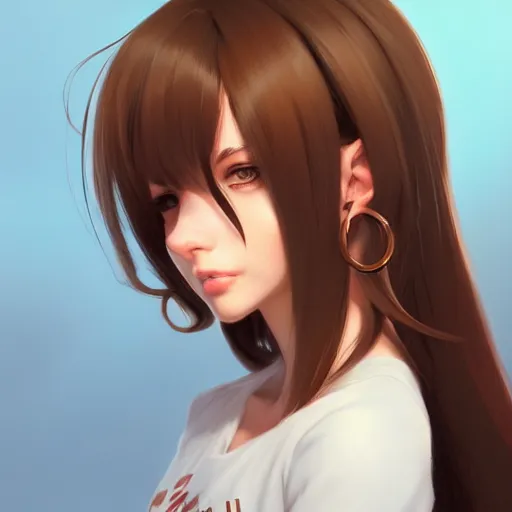 Image similar to character design portrait of an anthropomorphic furry rat girl with rat ears, long brown hair, profile view perspective, 4 k, concept art, by wlop, ilya kuvshinov, artgerm, krenz cushart, pixiv.