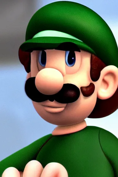 Image similar to very very intricate photorealistic photo of a realistic human version of luigi wearing his hat in an episode of game of thrones, photo is in focus with detailed atmospheric lighting, award - winning details