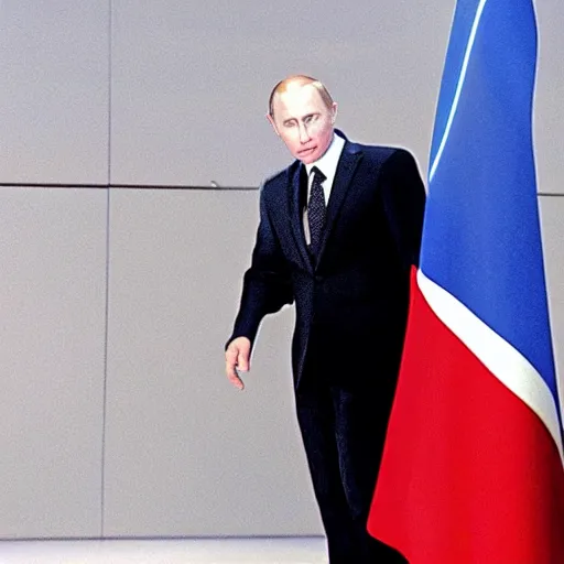 Prompt: movie still of Vladimir Putin in Team America: World Police