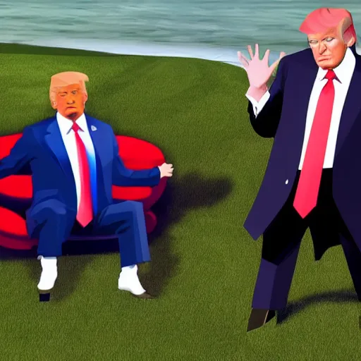 Image similar to Donald Trump gaming