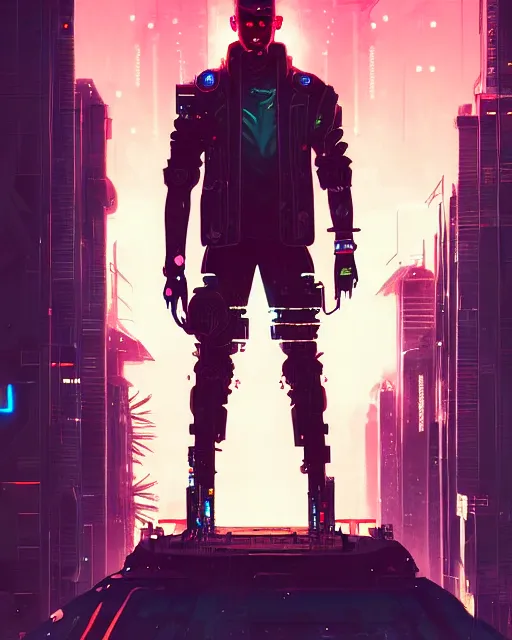 Image similar to cyberpunk man with mohawk portrait, detailed face and eyes, cyberpunk city background, cosmic, artstation, stylized, cybernetic futurepunk, greg rutkowski, dan mumford