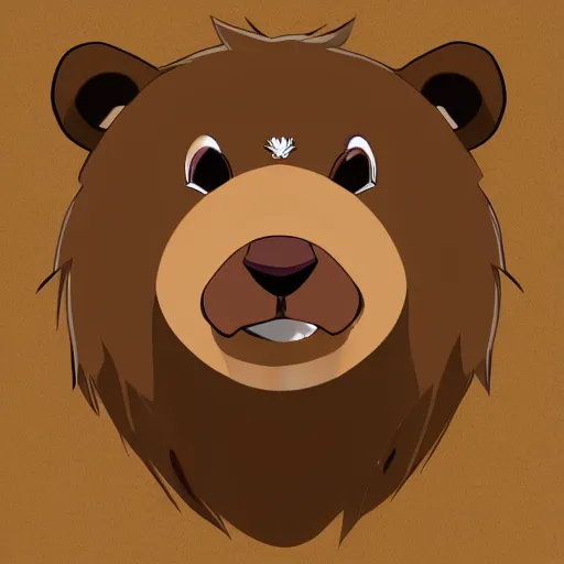 Image similar to Anime frazzled brown bear headshot, Anime art by Avetetsuya Studios trending on Artstation, blank background, no cropping