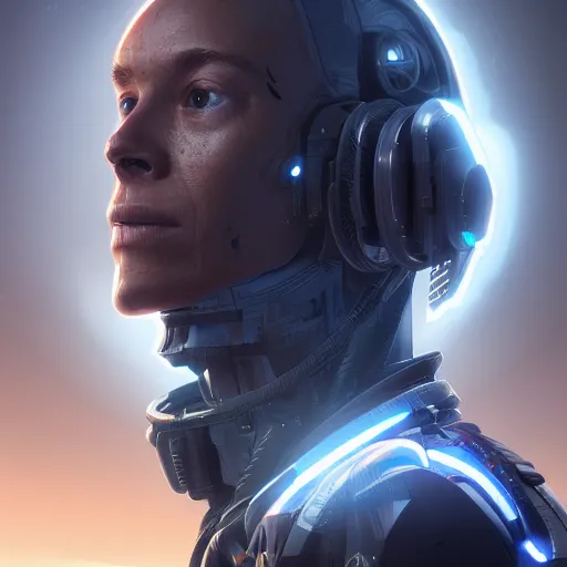 Image similar to portrait of cyborg, 8 k uhd, unreal engine, octane render in the artstyle of finnian macmanus, john park and greg rutkowski