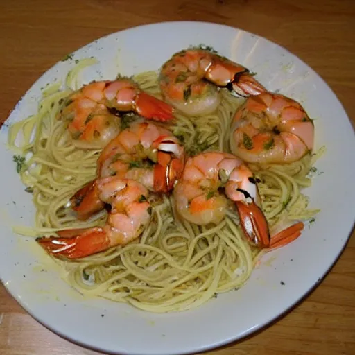 Prompt: rainbow shrimp scampi yelp