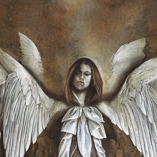 Image similar to angels hover above like vultures prey